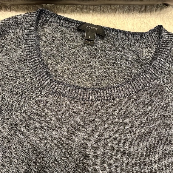 J. CREW woman’s gray linen blend boat neck sweater size large - Picture 5 of 11
